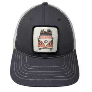 Classic Caps Trucker Hat Gray White OS Snapback Cinder Rose Getaway Van Patch